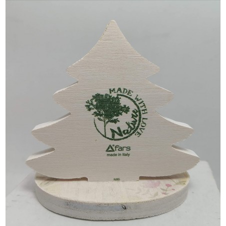 MINI ALBERO DI NATALE CON PRESEPE NATALIZIO SU BASE LEGNO COLORATO 7x7 CM