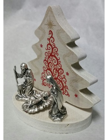 MINI PRESEPE NATALE SU BASE LEGNO DIMENSIONI 7X7 CM 8625/6/7