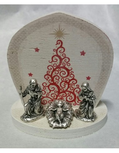 MINI PRESEPE NATALE SU BASE LEGNO DIMENSIONI 7X7 CM 8625/6/7