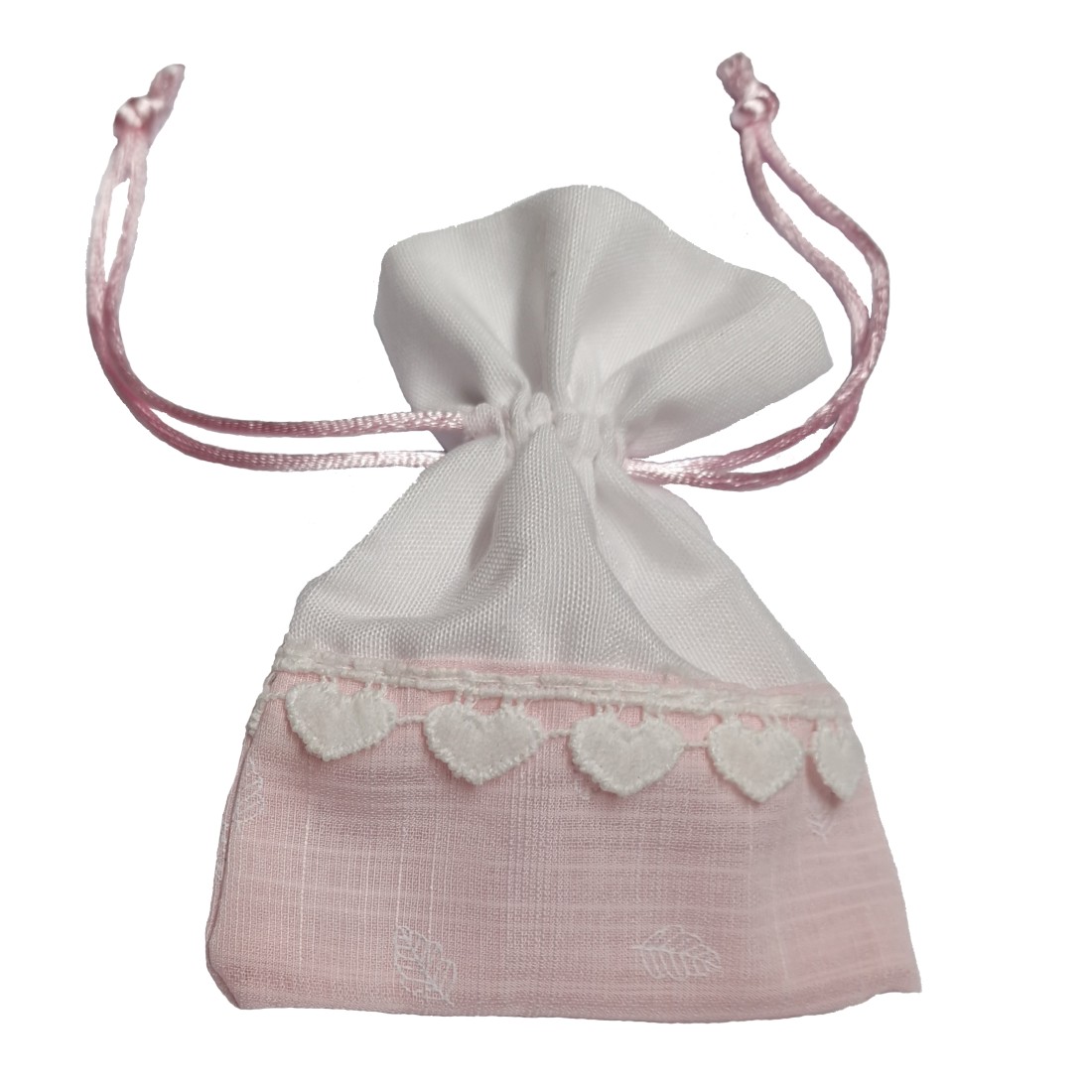 12 PZ SACCHETTO GIRL PORTACONFETTI ROSA H.11 CM BOMBONIERA NASCITA BATTESIMO