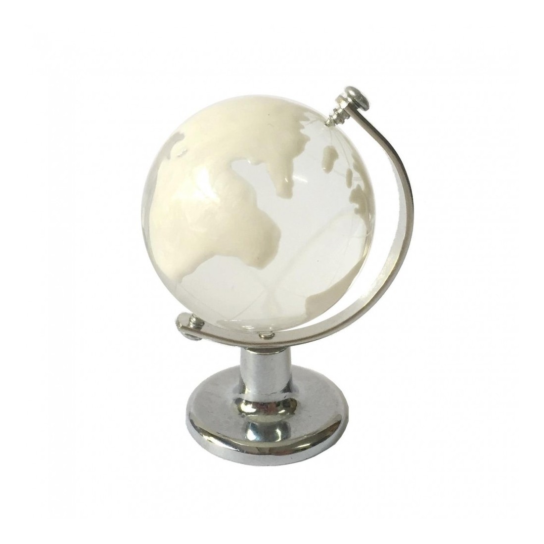 WORLD GLOBO MAPPAMONDO BIANCO DA 6 CM BOMBONIERA