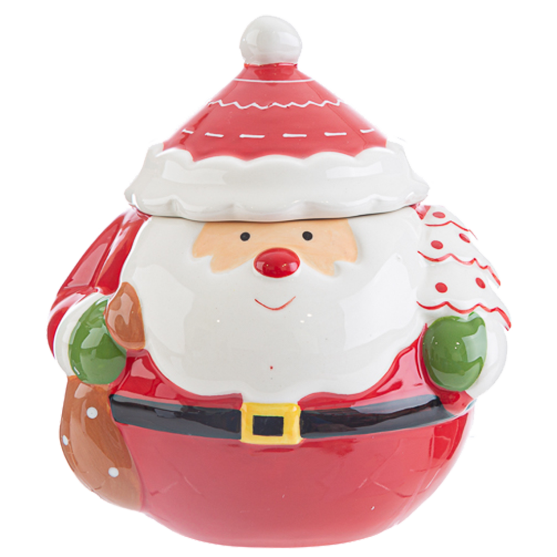 PuntoCasaStore BISCOTTIERA CENTROTAVOLA Porta CIOCCOLATINI Porcellana  Natale 26 CM H 22 CM 831